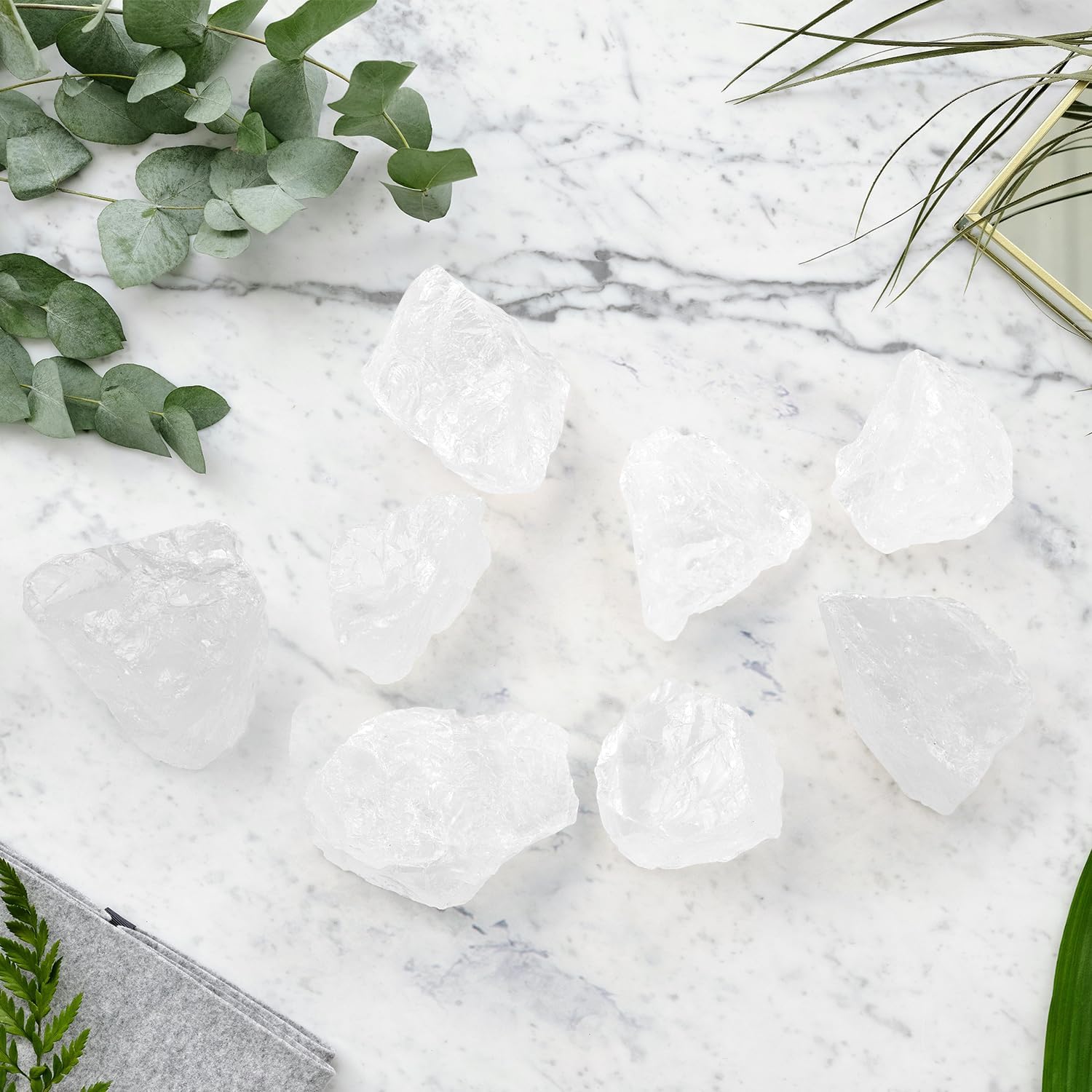 0.55 lb Natural Raw Stones Rough Stones Crystal 1.25-2.0" Healing Crystals for DIY, Tumbling, Wire Wrapping, Meditation, Decoration, Fountain Rocks Clear Quartz