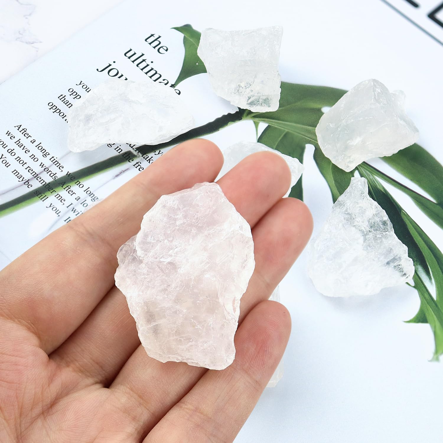 0.55 lb Natural Raw Stones Rough Stones Crystal 1.25-2.0" Healing Crystals for DIY, Tumbling, Wire Wrapping, Meditation, Decoration, Fountain Rocks Clear Quartz