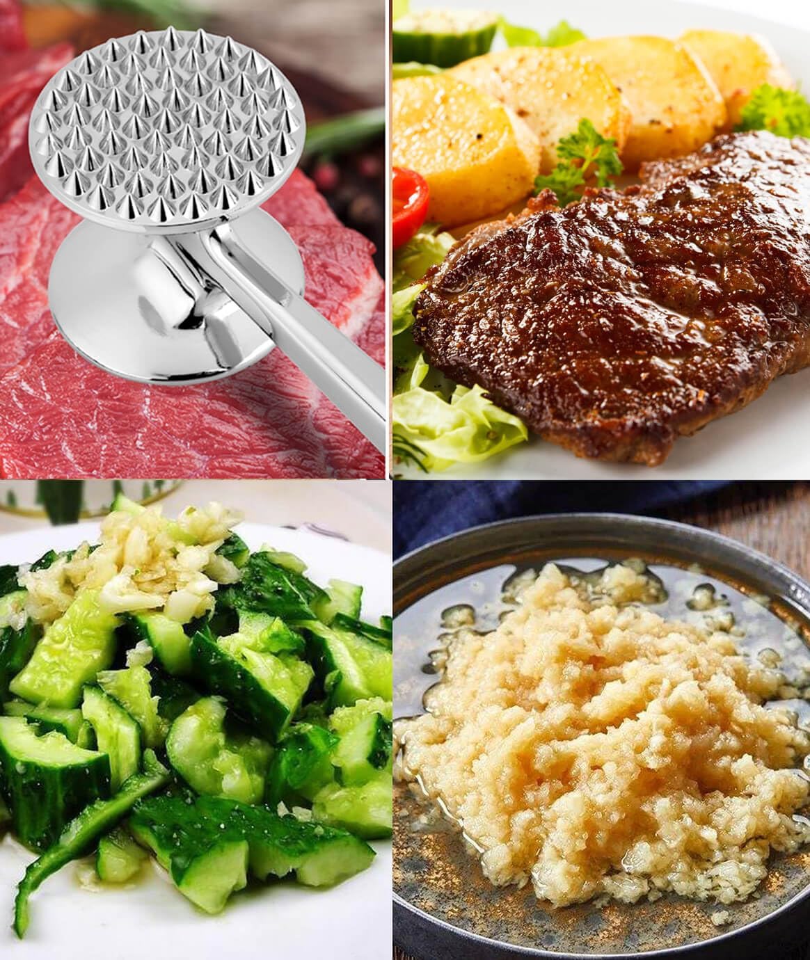 Meat Tenderizer Hammer Tool Mallet Pounder for Kitchen Tenderizing Steak Beef Poultry,Heavy Duty Dual-Sided Tenderiser with Soft Grip Handle - Multifunctional Beater for Chicken,Fish, Baking
