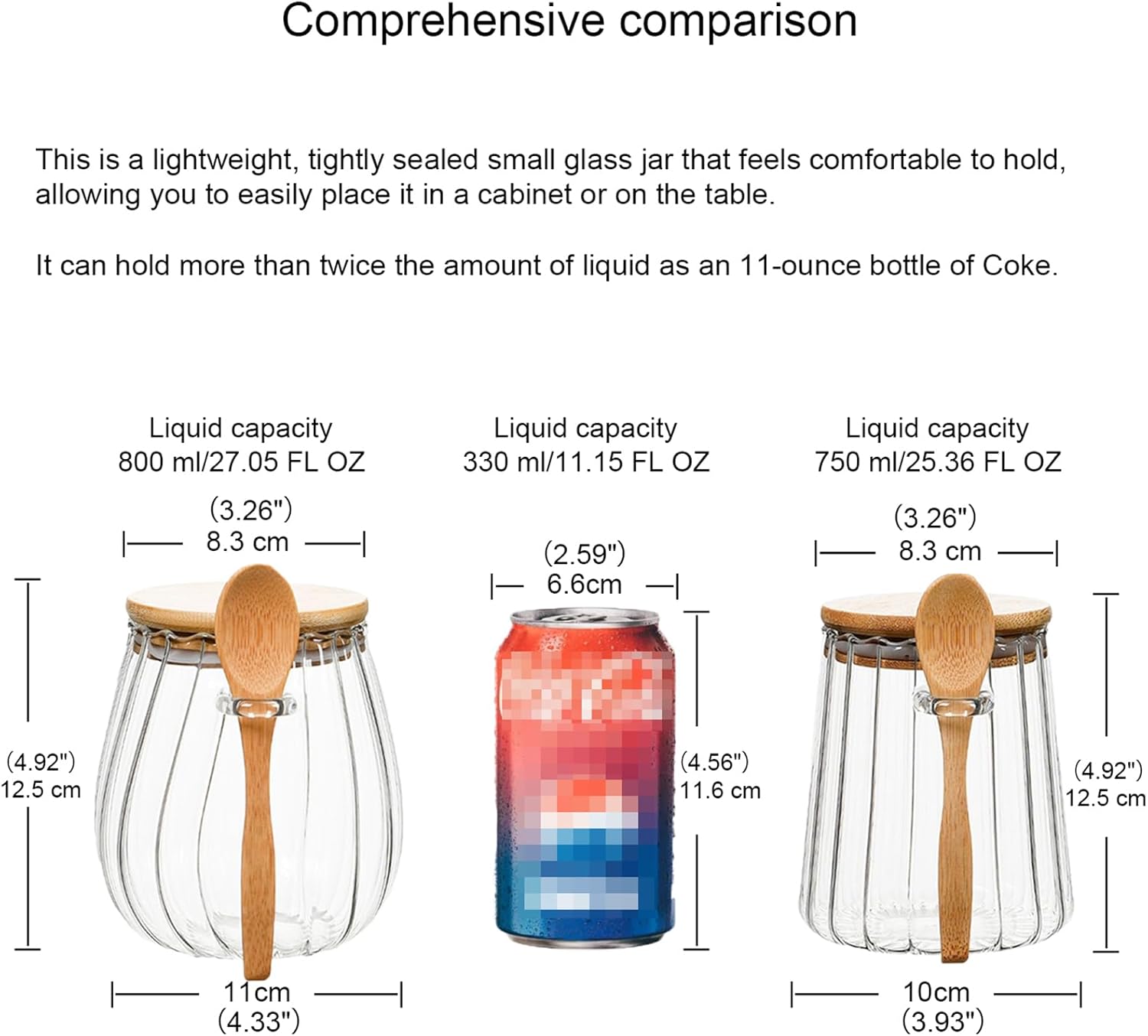 Sugar Bowls Sugar Container 25.36 FL OZ Glass Coffee Canister Airtight Food Storage Jar with Lid and Spoon Candy Jar Coffee Bar Accessories Storage Beans Powder Conical