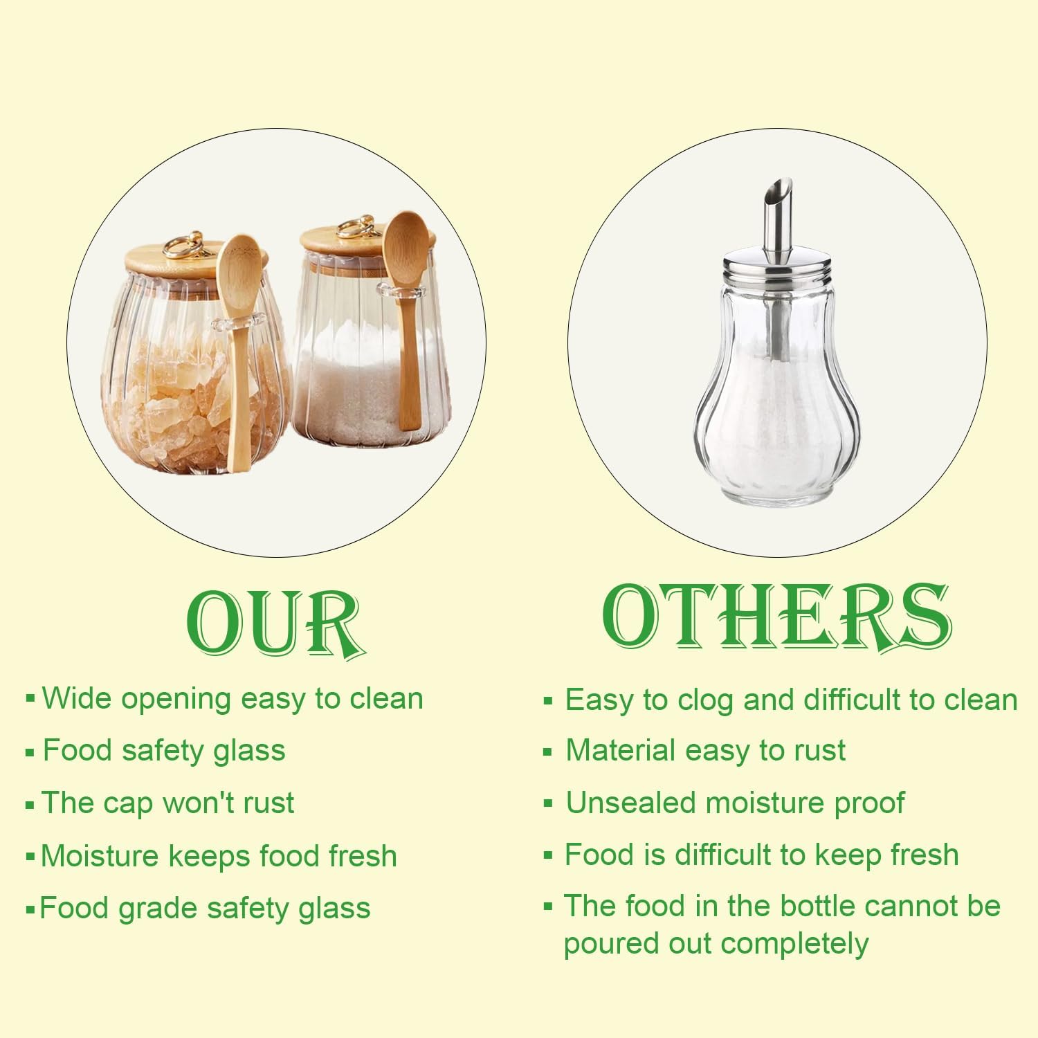 Sugar Bowls Sugar Container 25.36 FL OZ Glass Coffee Canister Airtight Food Storage Jar with Lid and Spoon Candy Jar Coffee Bar Accessories Storage Beans Powder Conical