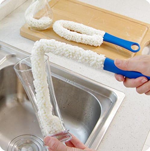 Long Bottle Brush Cleaner for Decanters & Water Bottles – 16” Flexible Foam Washing Wand for Vases, Tumblers, Baby Bottles, and Glassware Not for Standard Beer/Wine Bottles