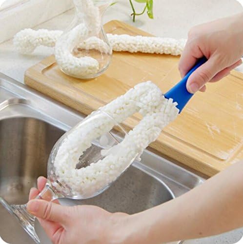 Long Bottle Brush Cleaner for Decanters & Water Bottles – 16” Flexible Foam Washing Wand for Vases, Tumblers, Baby Bottles, and Glassware Not for Standard Beer/Wine Bottles