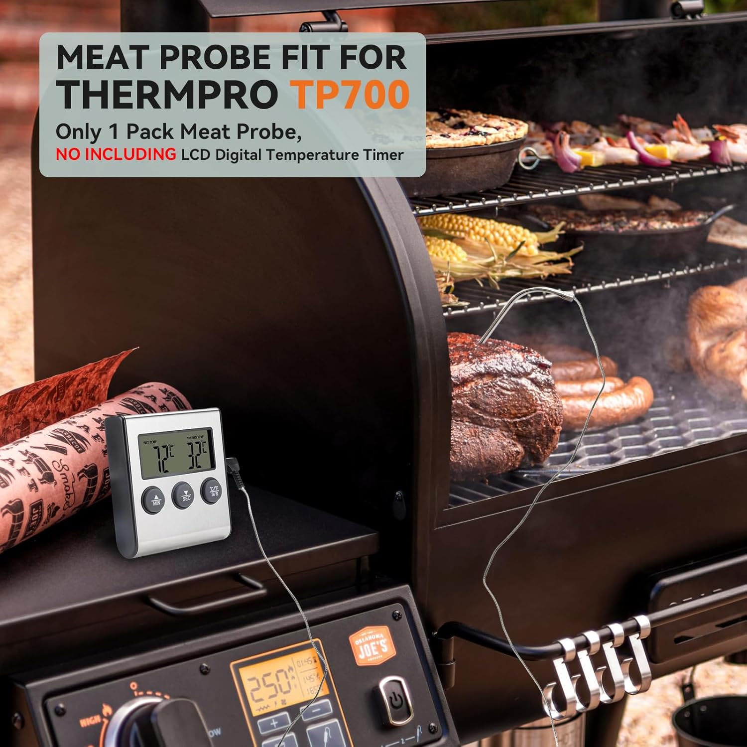 Tp700 Probe Thermometer Digital Meat Food Grill BBQ Cooking Kitchen Thermometer, 1 Pack 1 Piece