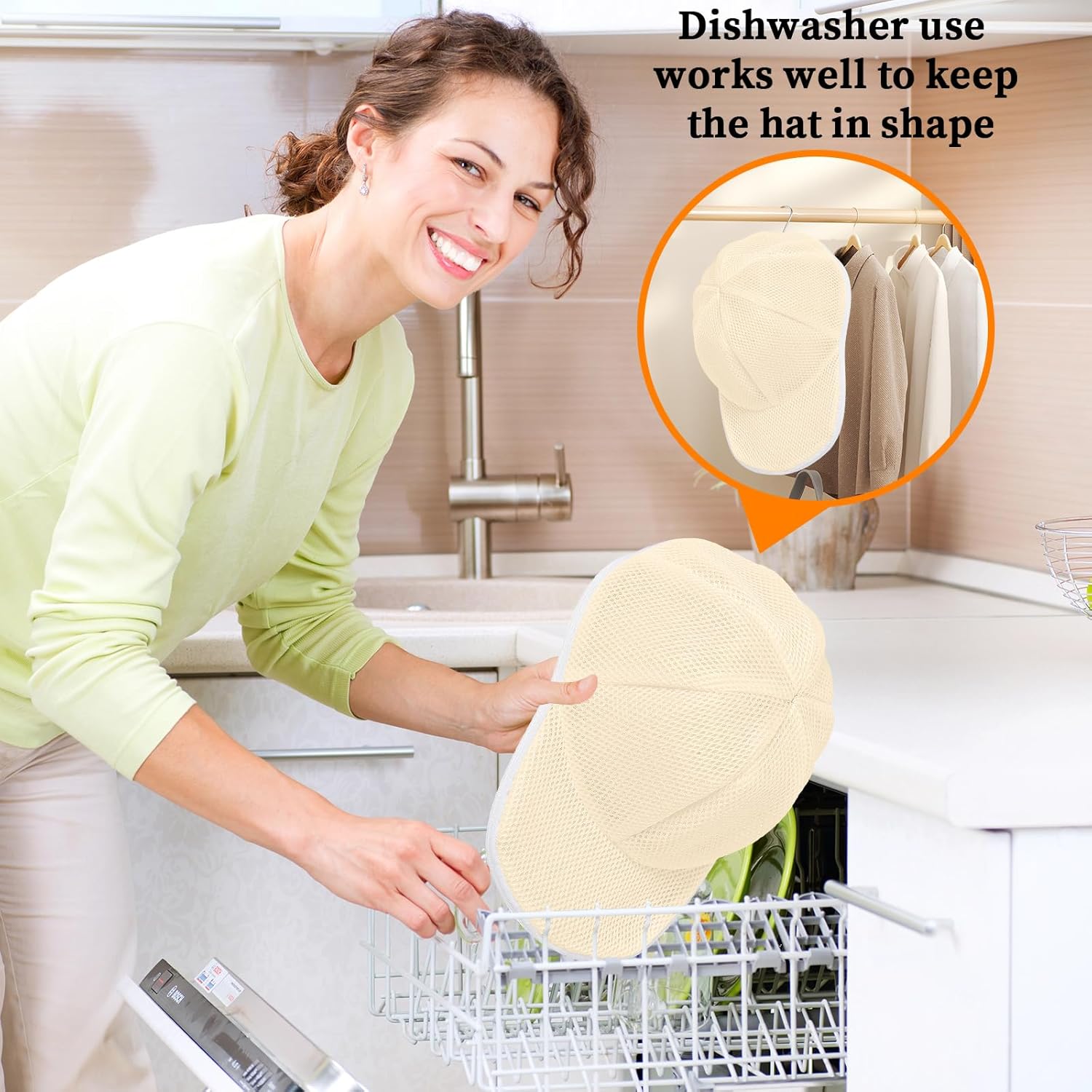 Coopahce Hat Washer for Washing Machine, Hats Cleaner for Baseball Caps, Hat Washing Cage Cap Washer, Dishwasher Hat Holder