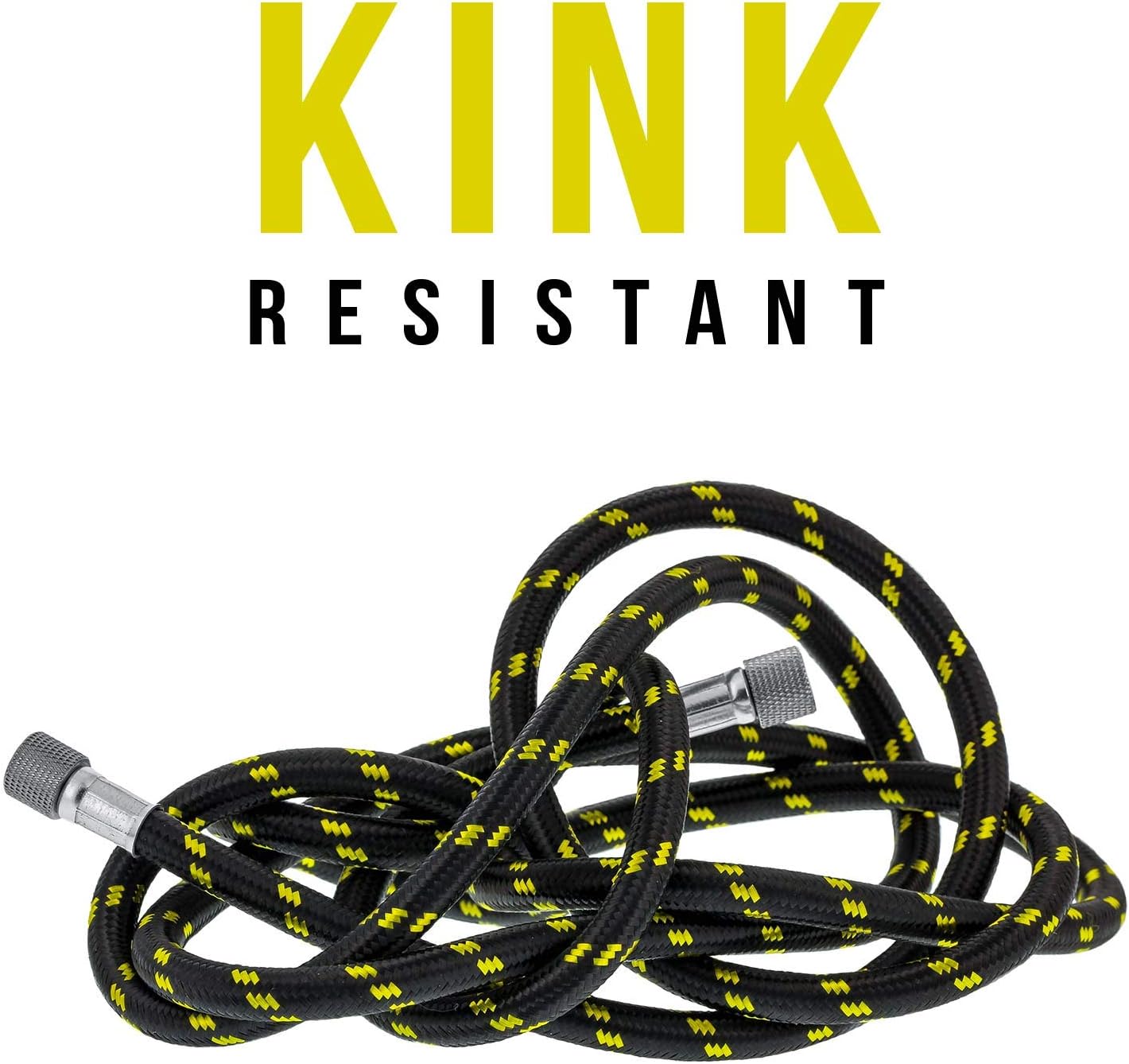 Premium 10 Foot Nylon Braided Airbrush Hose with Standard 1/8" Size Fittings on Both Ends Hose Color May Vary