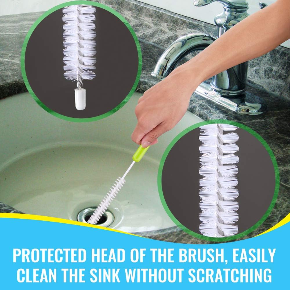 Bottle Cleaning Brush Set - Long Handle Bottle Cleaner for Washing Narrow Neck Beer Bottles, Sports Water Bottles with Straw Brush, Kettle Spout/Lid Cleaner Brushes