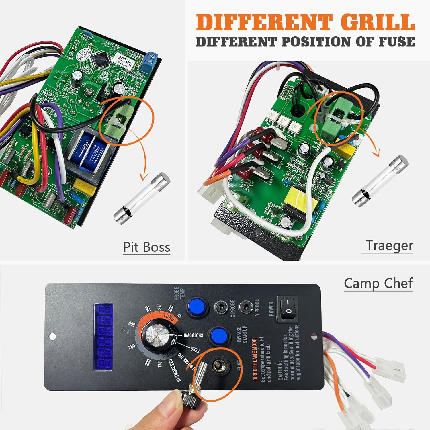 5A 250V Fuse Replacement for Pit Boss, Traeger, Camp Chef, Green Mountain and Z Grill Pellet Grills 10pcs