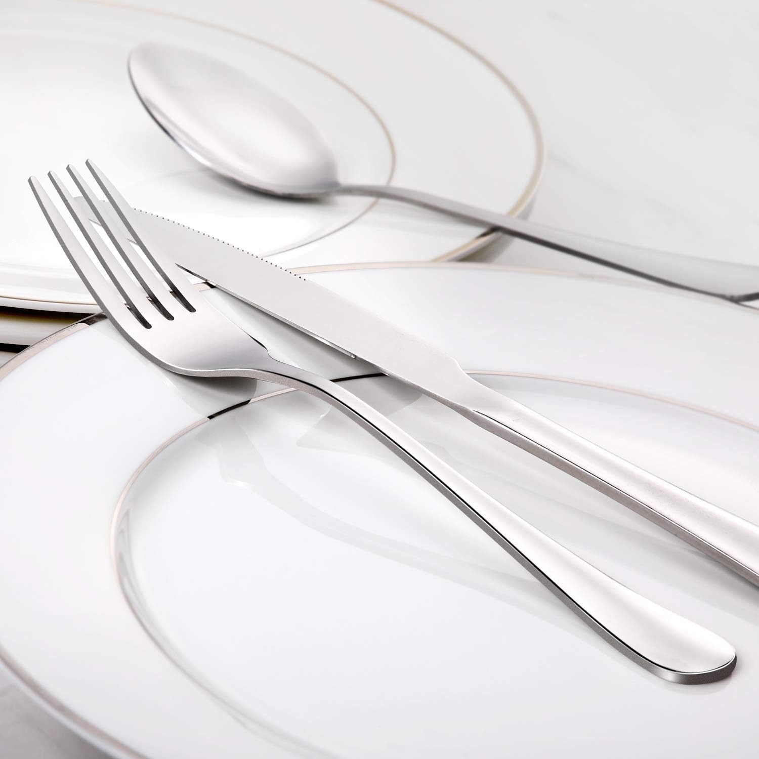 Dinner Forks Set, Food-Grade 18/8 Stainless Steel Forks Silverware, Mirror Polished, Dishwasher Safe - Set of 12, 8 Inches