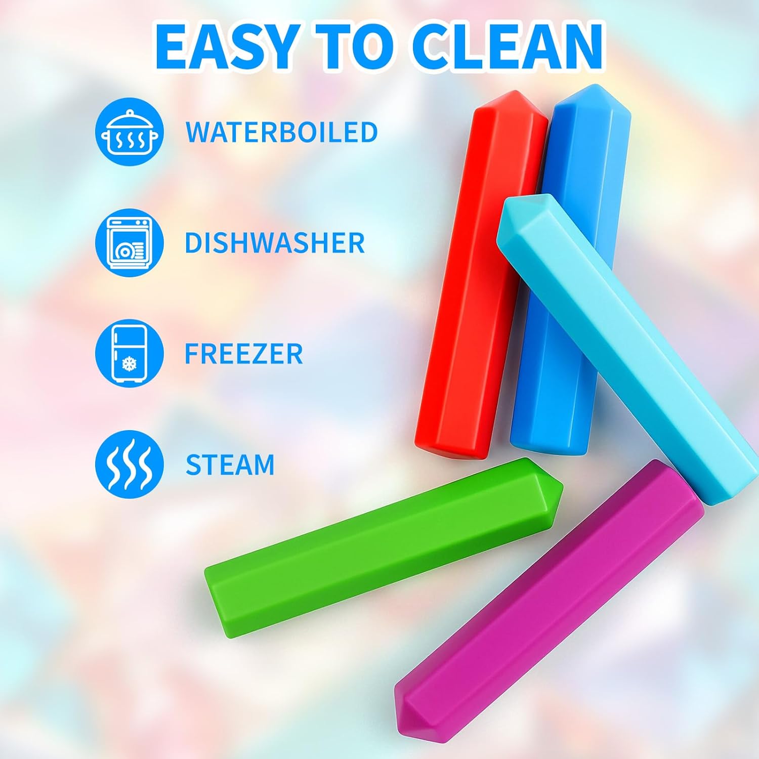 5Pcs Pencil Gidgets – Silicone Sensory Pencil Toppers Fidgets - Motor Aid for Sensory People with Anxiety, Autism, ADHD Integration Issues