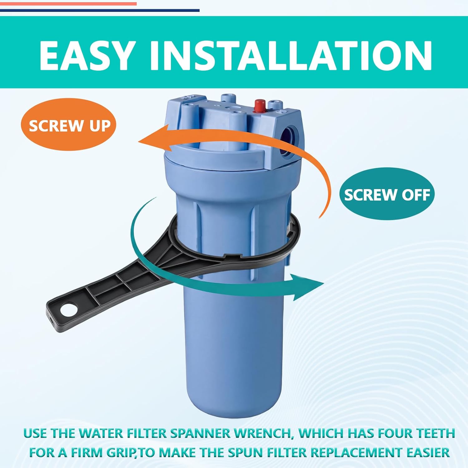 SW-2 Water Filter Housing Wrench - 4.9 inch ID, Big Blue Filter Wrench Fits for Pentair Pentek/Everpure 4 3/4″ Standard Housings, American Plumber #152037/ww34, 10"x2.5" and 20"x2.5" Housings