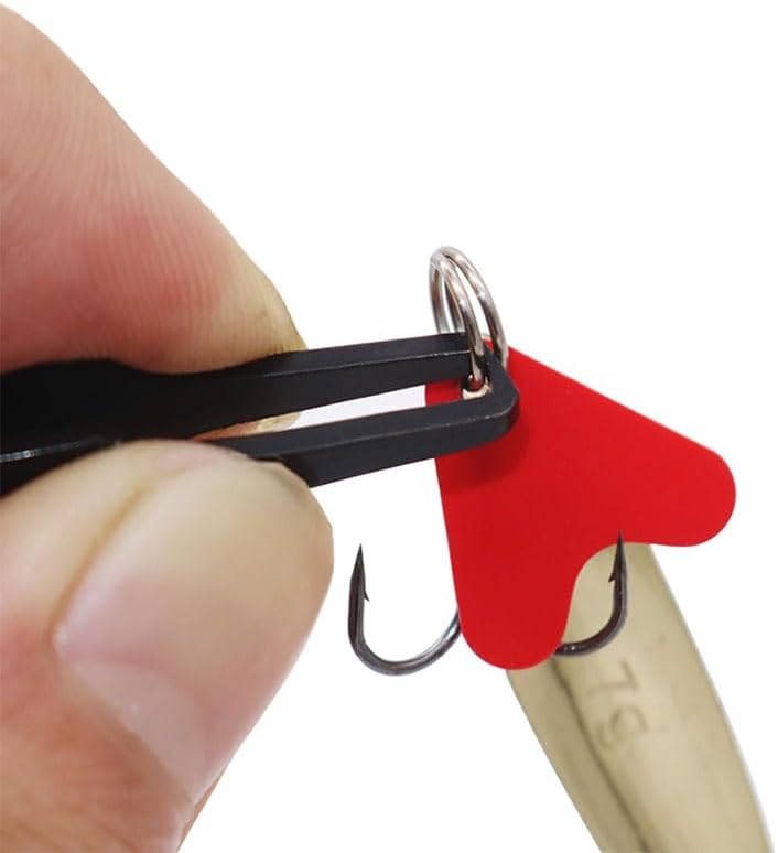 2 Pcs Split Ring Pliers Black & Silver Stainless Steel Fishing Pliers for Rigging and Bait with Keychain