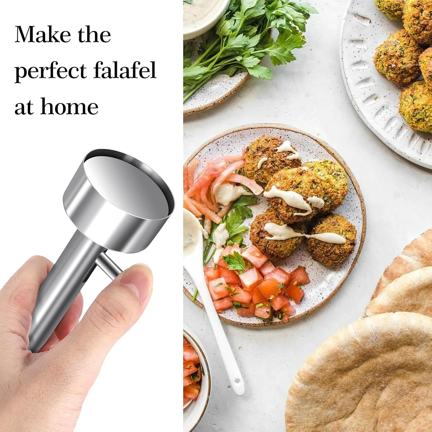 Professional Patty Maker with Thumb Grip - Perfect for Falafel Burgers and Meatballs