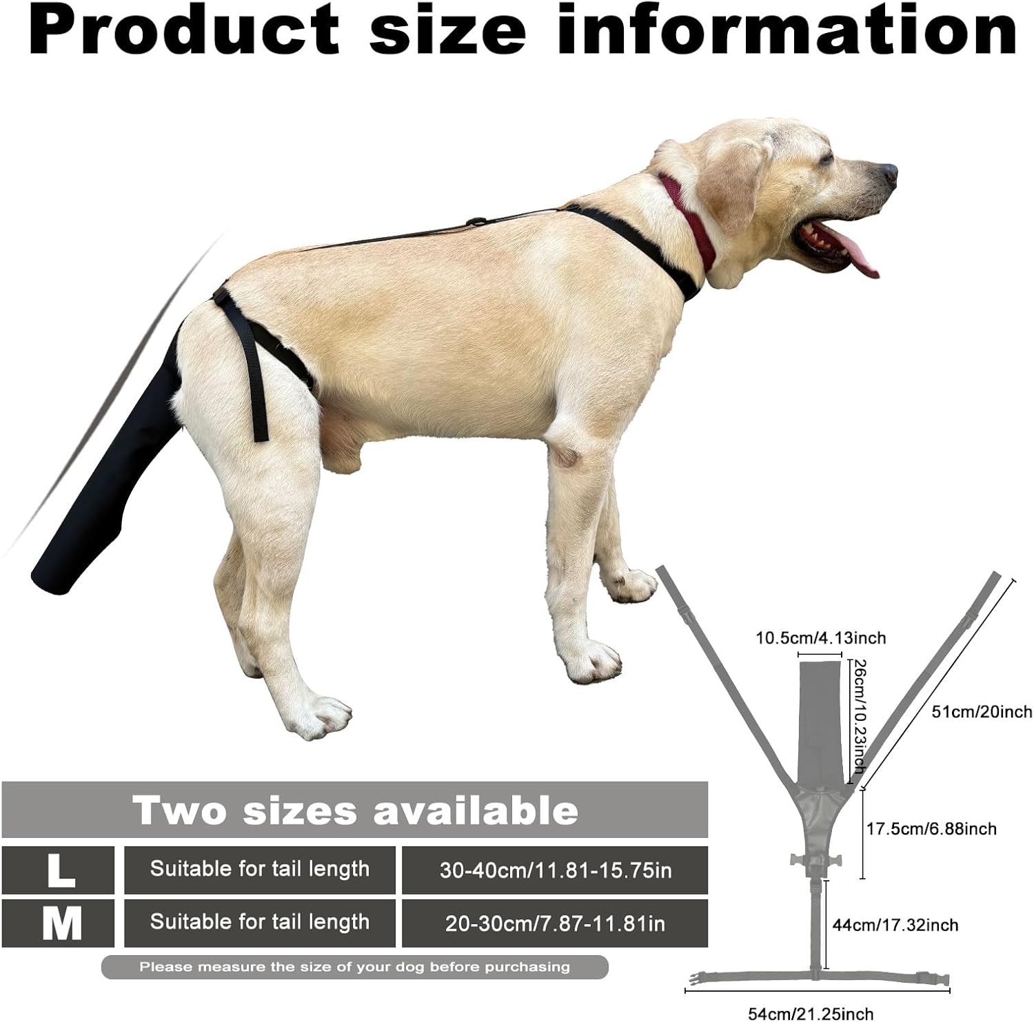 Adjustable Nylon Dog Tail Protector - Black - 1 Piece - Tail Protection