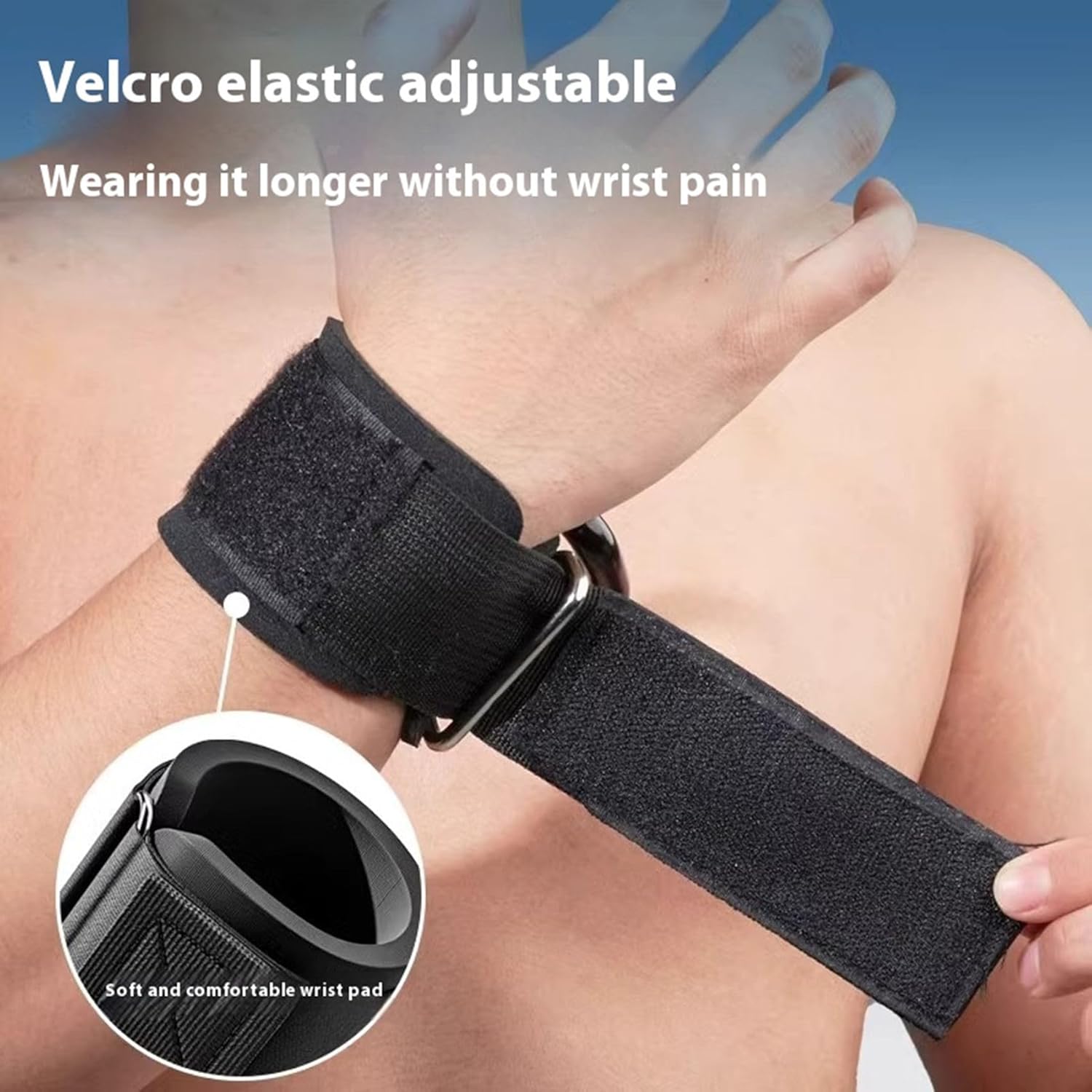 Weight Lifting Wrist Strap Hooks - Black - 1 Pair
