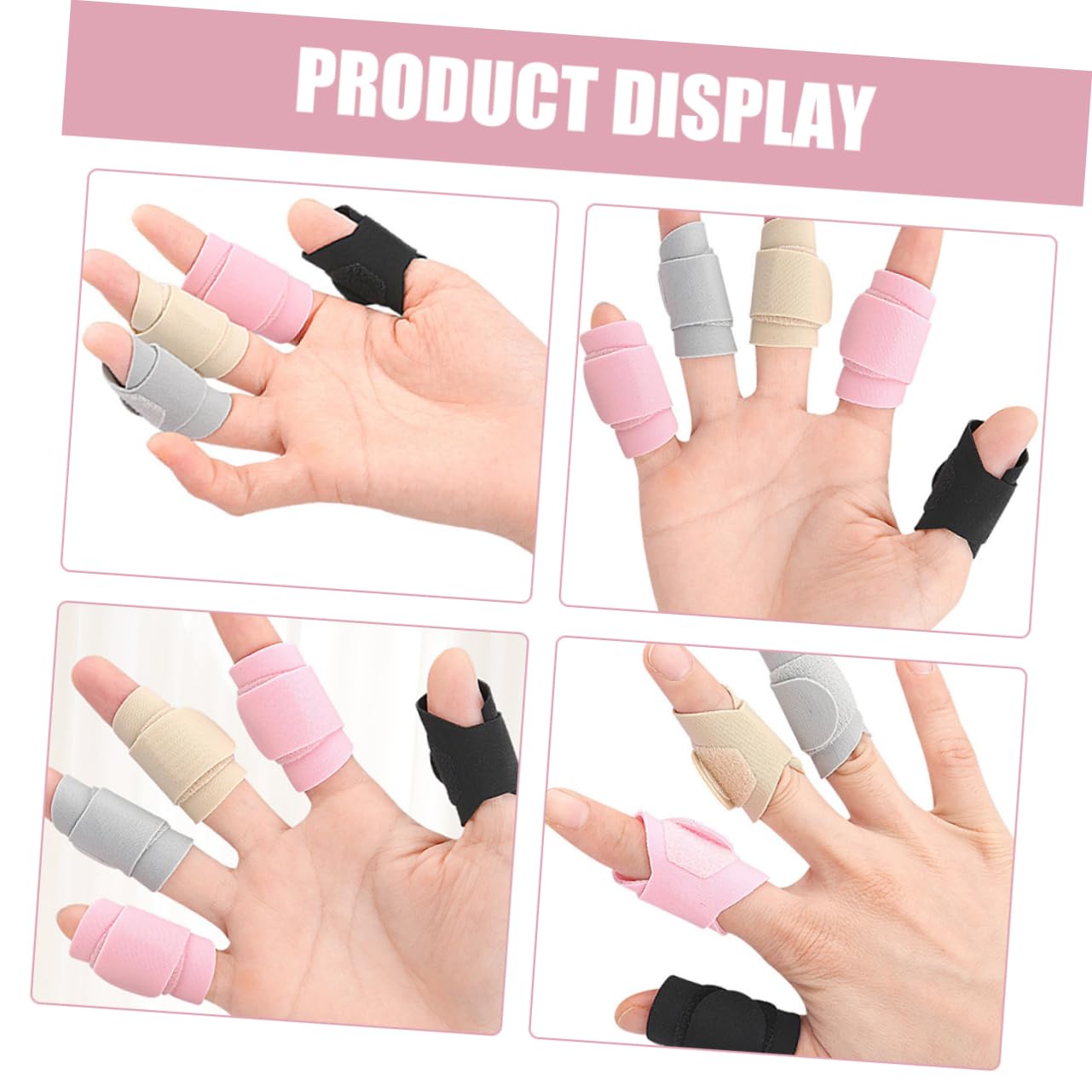 Adjustable Finger Splints 4 Pairs Finger Protectors Support Brace for Injury Recovery