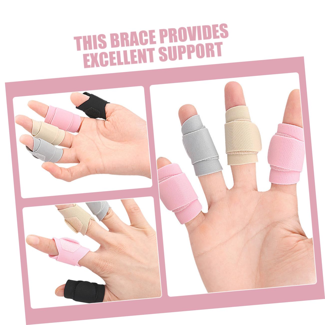 Adjustable Finger Splints 4 Pairs Finger Protectors Support Brace for Injury Recovery