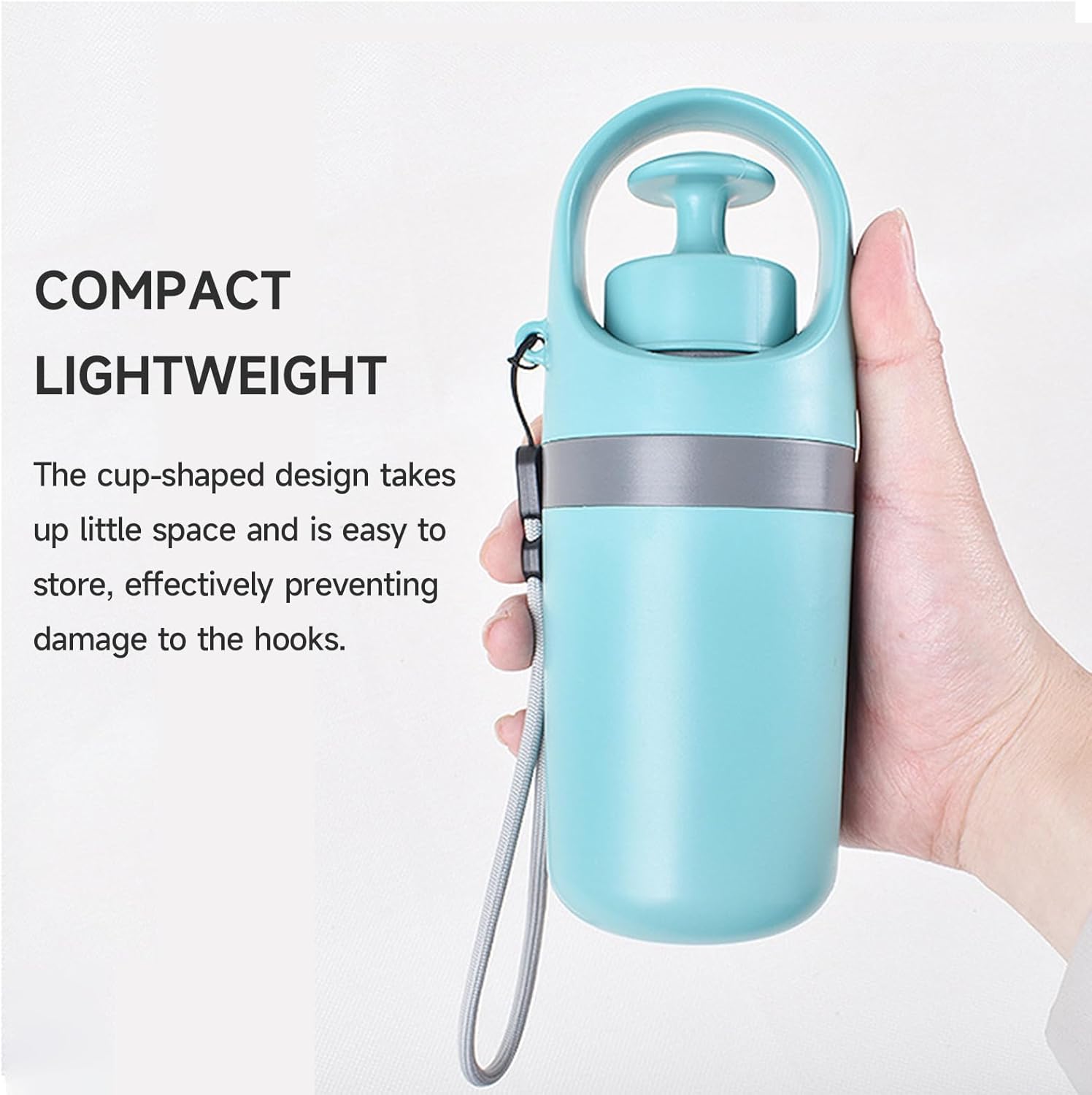 Portable 6-Claw Dog Poop Scooper with Built-in Bag Dispenser - Blue