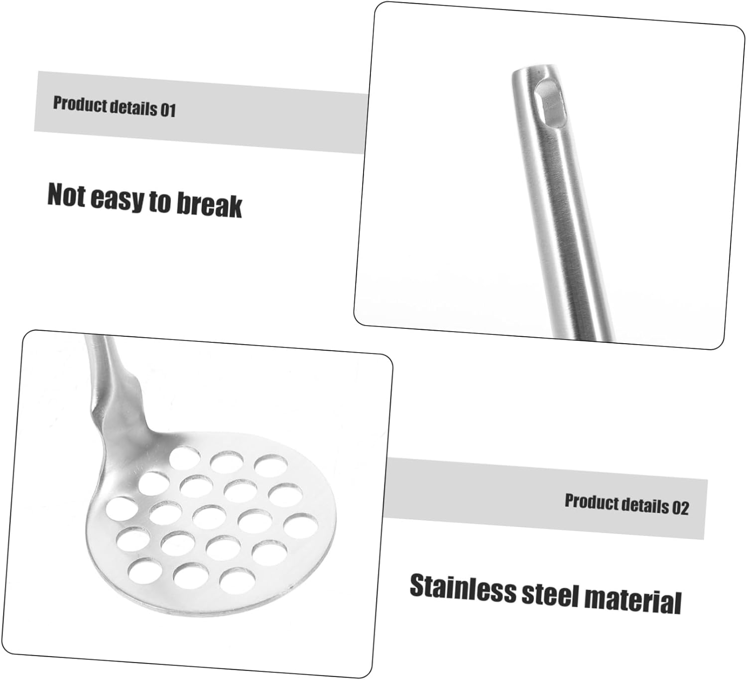 Robust Potato Masher for Vegetables & Fruit - Dishwasher Safe Kitchen Tool - Easy to Clean