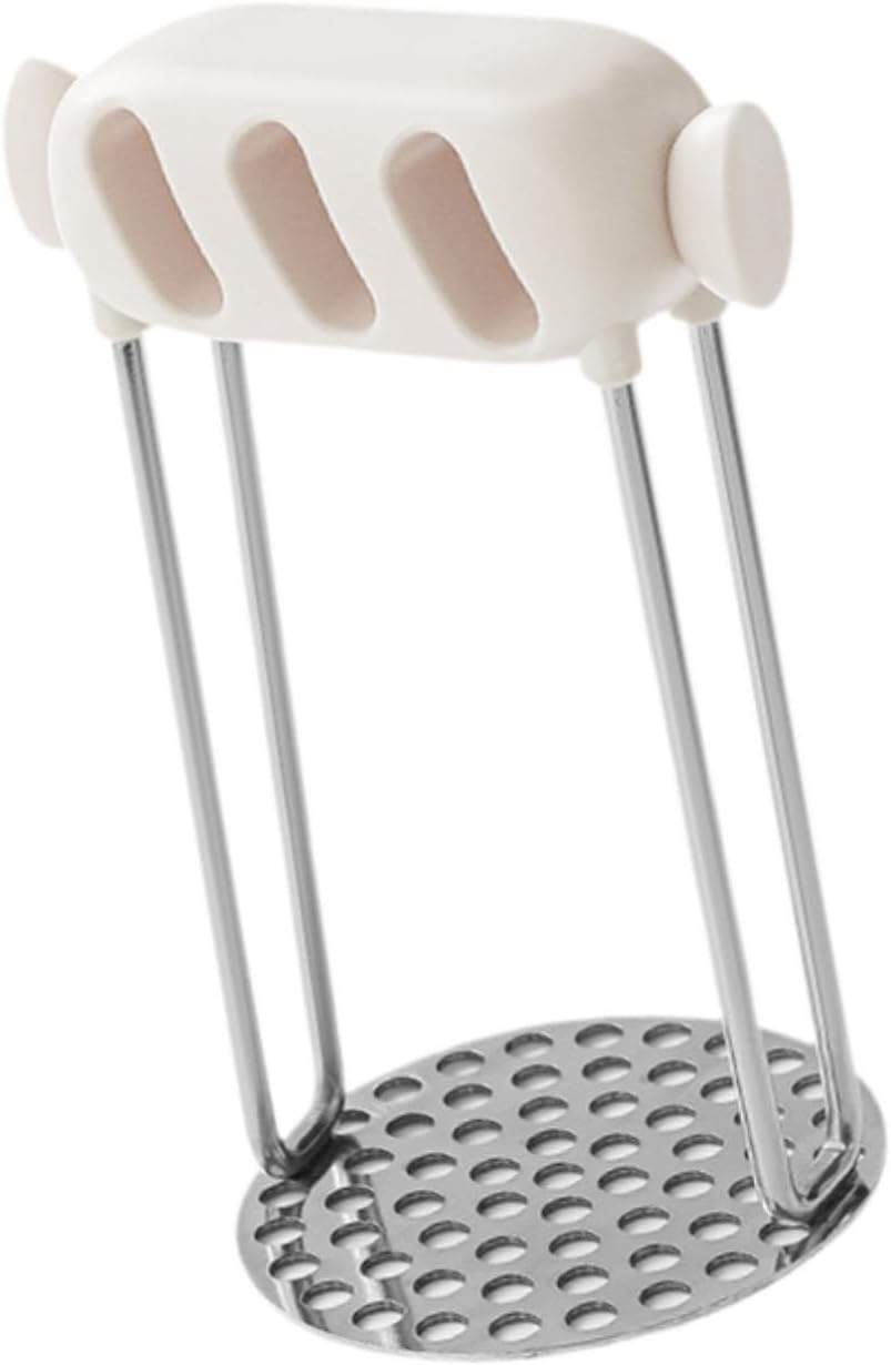 Professional Potato & Vegetable Masher with Honeycomb Design - Stainless Steel Puree Maker - Dishwasher Safe