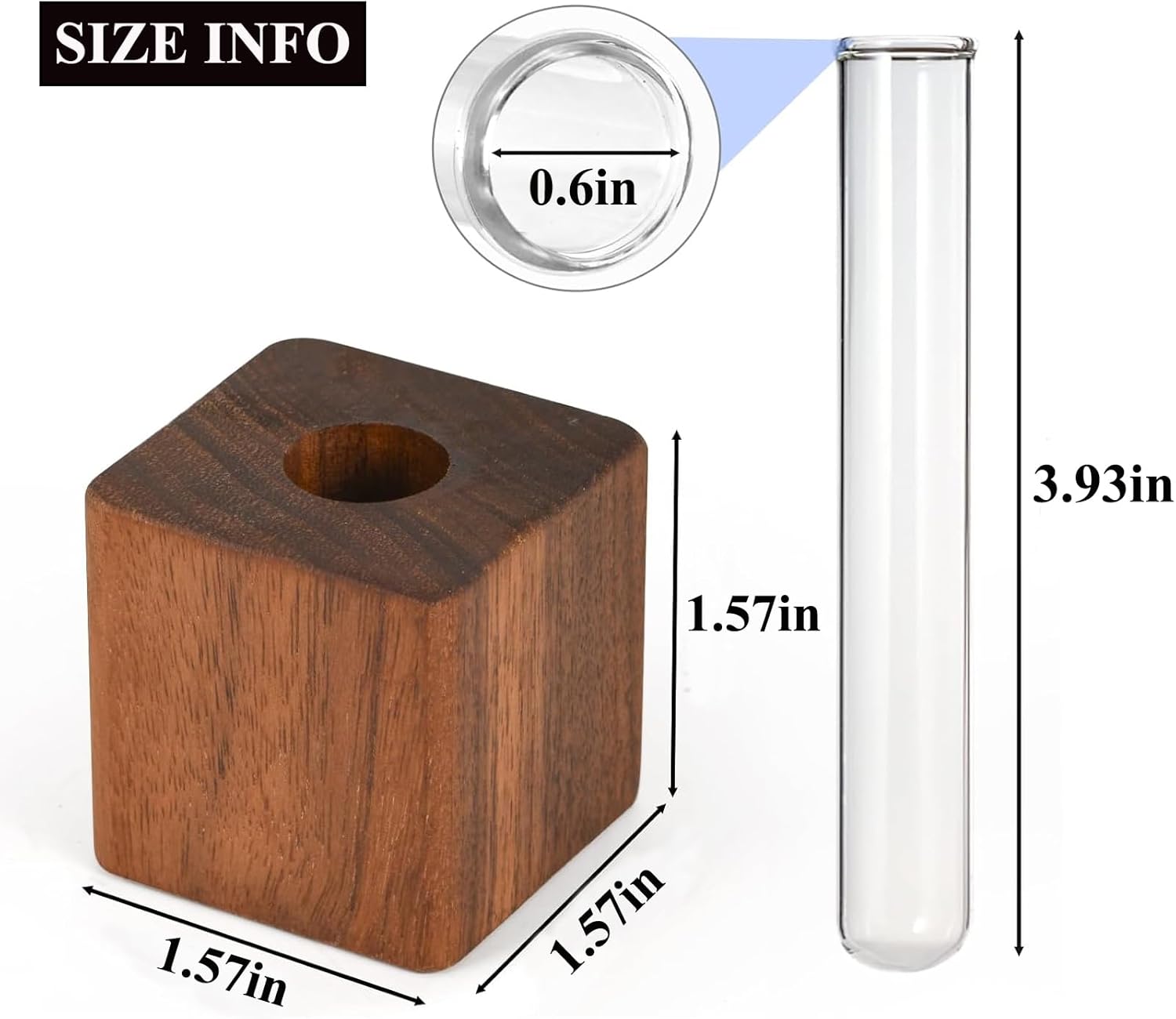 Magnetic Fridge Vases Set of 2 Wooden Decor for Stems & Dried Flowers