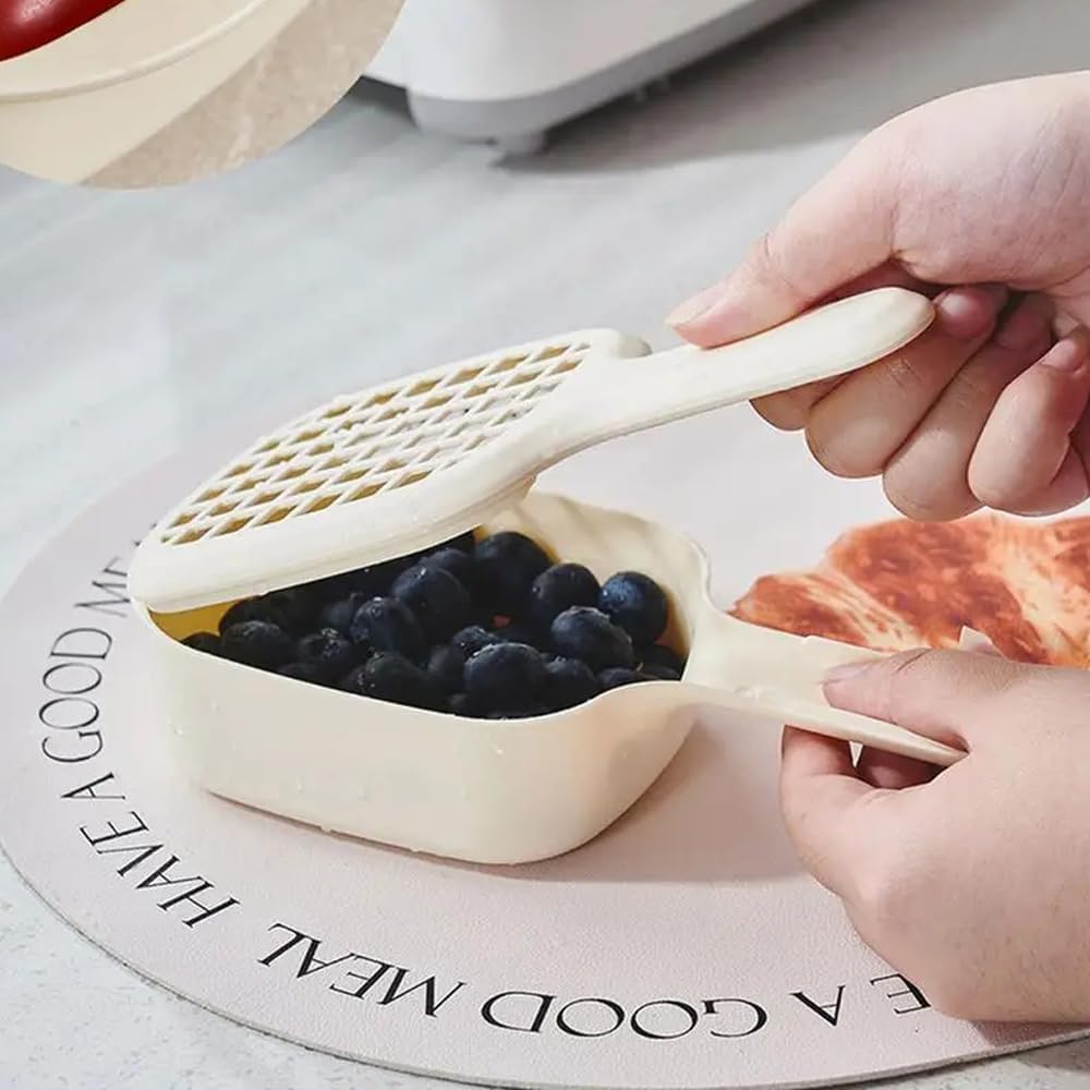 2-in-1 Sink Strainer Colander 2-in-1 Sink & Strainer Handy Shake and Drain System for Vegetables Fruit & Salad Large Capacity Yellow