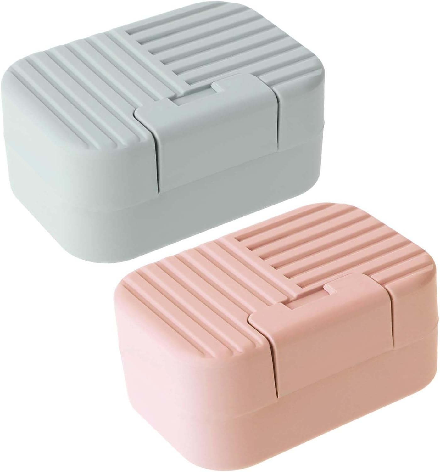 2 Pack Travel Soap Case with Lever - Holder for Soap & Shampoo Bars with Secure 4-Point Closure