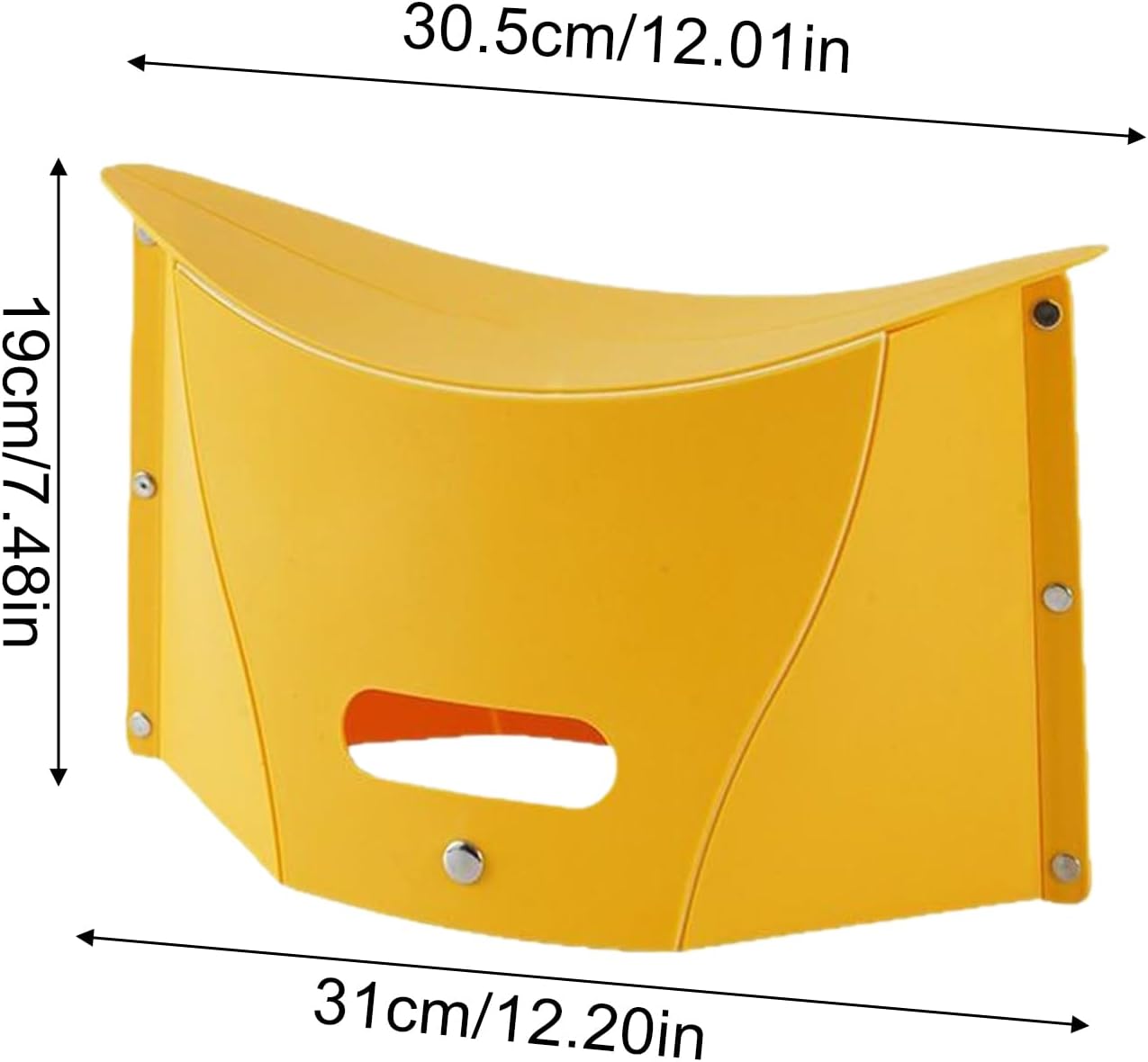 Foldable Step Stool with Handle - Anti-Slip Step for Kids & Adults - Ideal for Kitchen Bathroom Camping - Yellow - Pack of 1