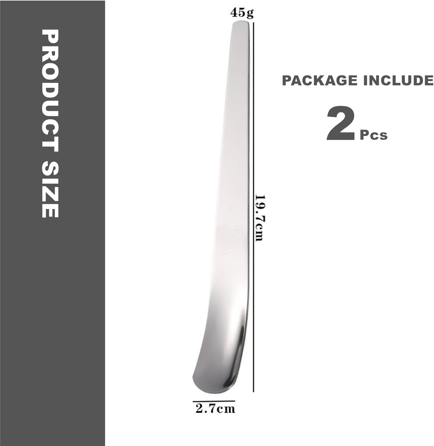 2 Piece Square Dessert Spoons Stainless Steel Cake Ice Cream Coffee Spoons Silver