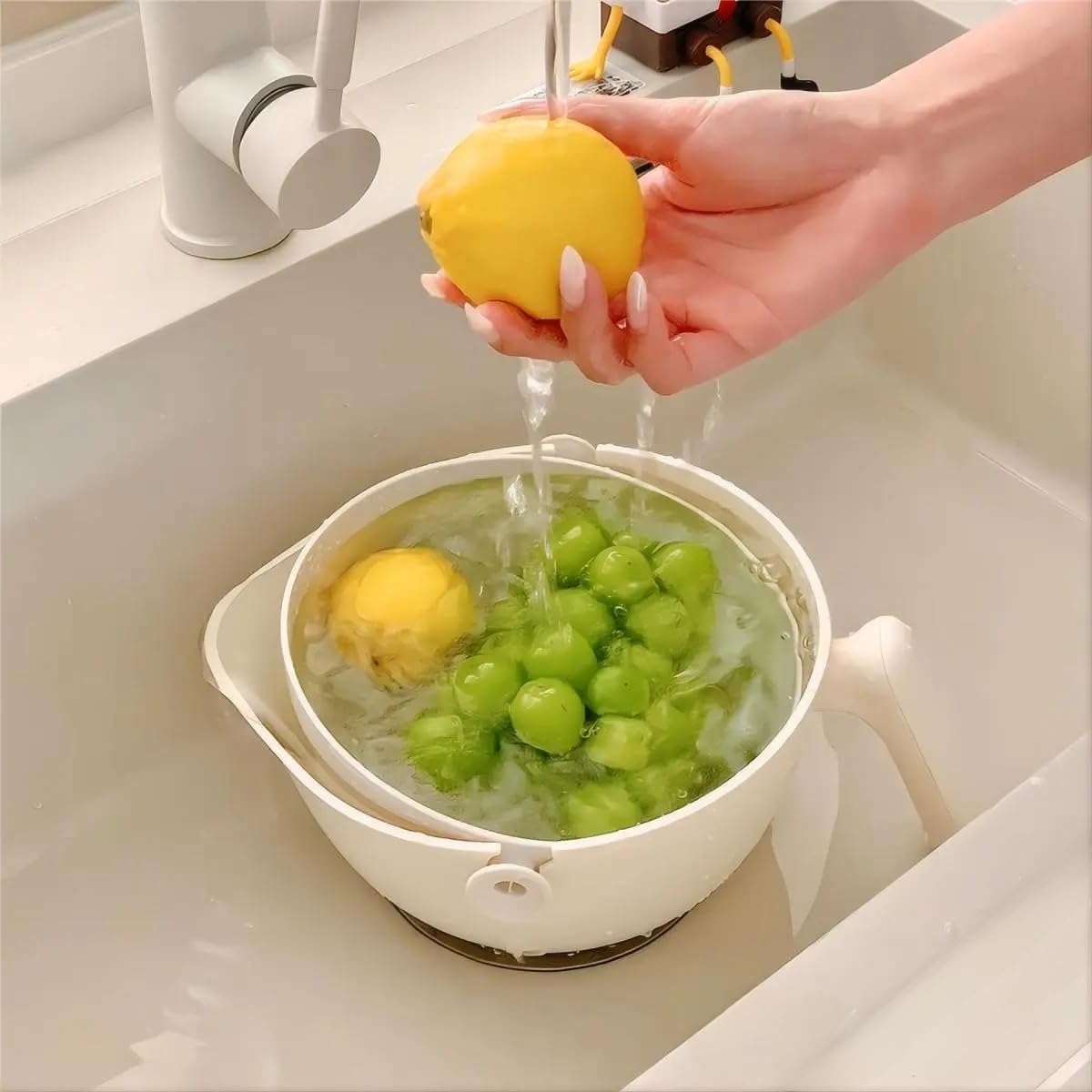1 Piece White Sink Drain Strainer Food Fruit Vegetable Kitchen Sink Waste Filter