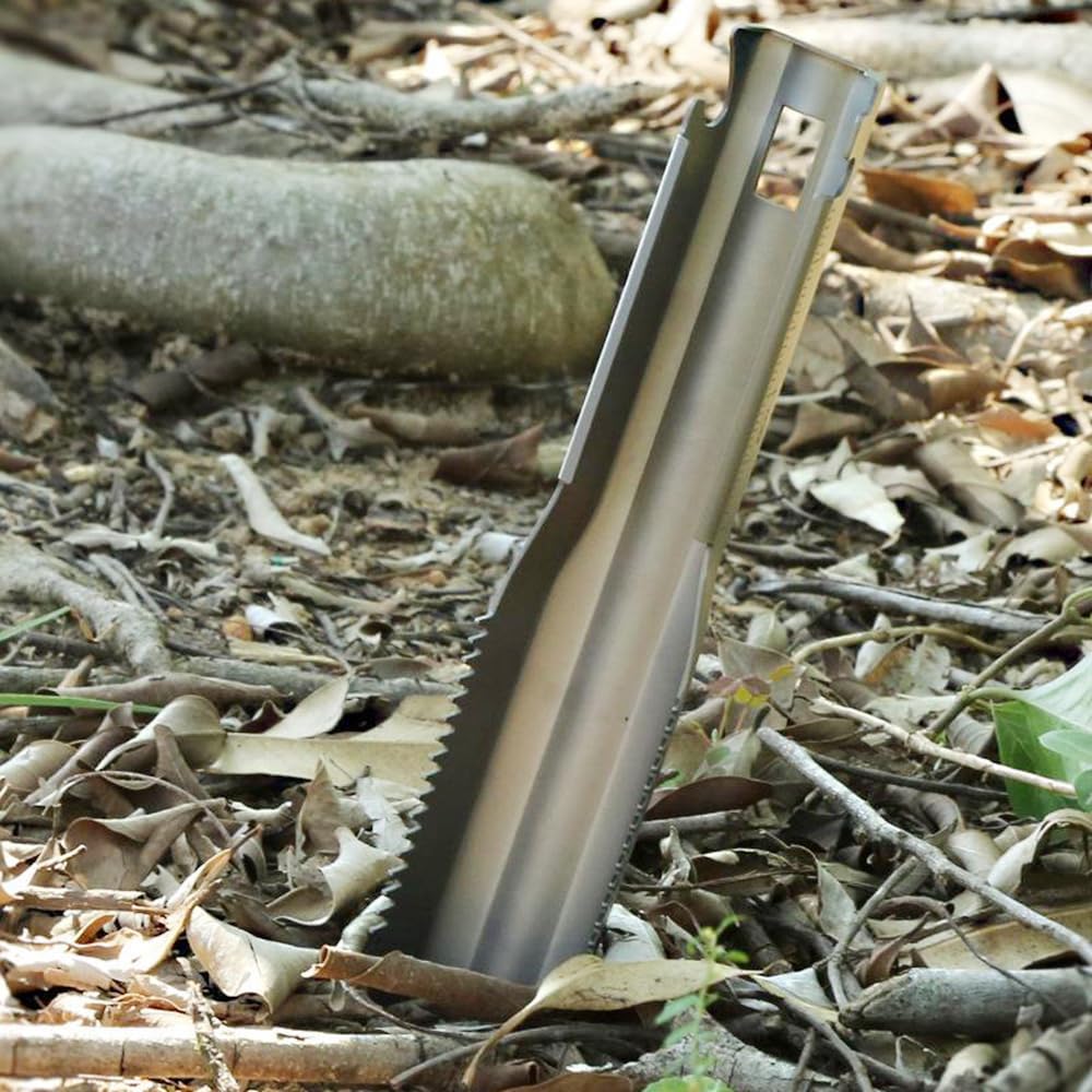 6-in-1 Mini Titanium Multitool Shovel Silver Camping Hiking Outdoor Portable Tool