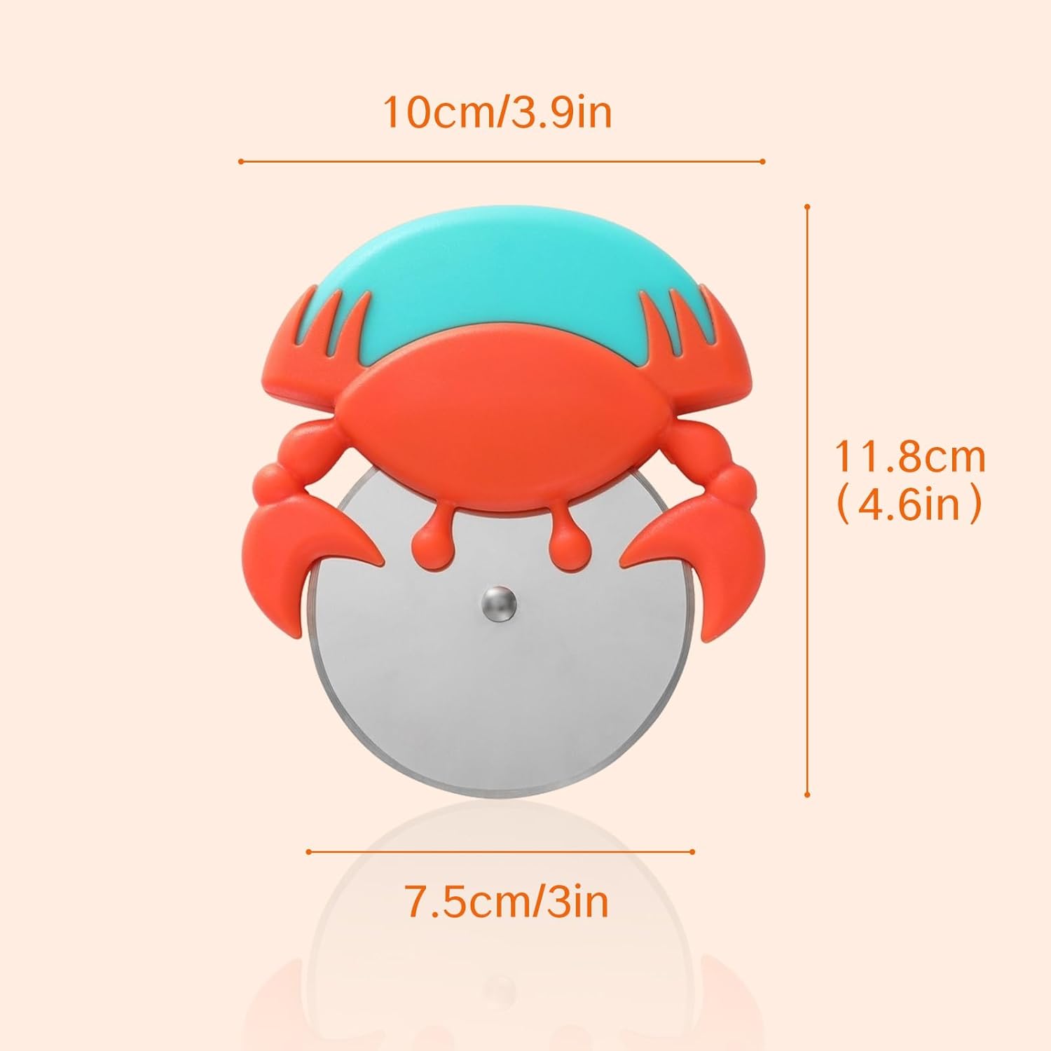1 Piece Stainless Steel Pizza Cutter with Non-Slip Wheels Anti-Rust Easy Grip Sharp Blade for Effortless Cutting