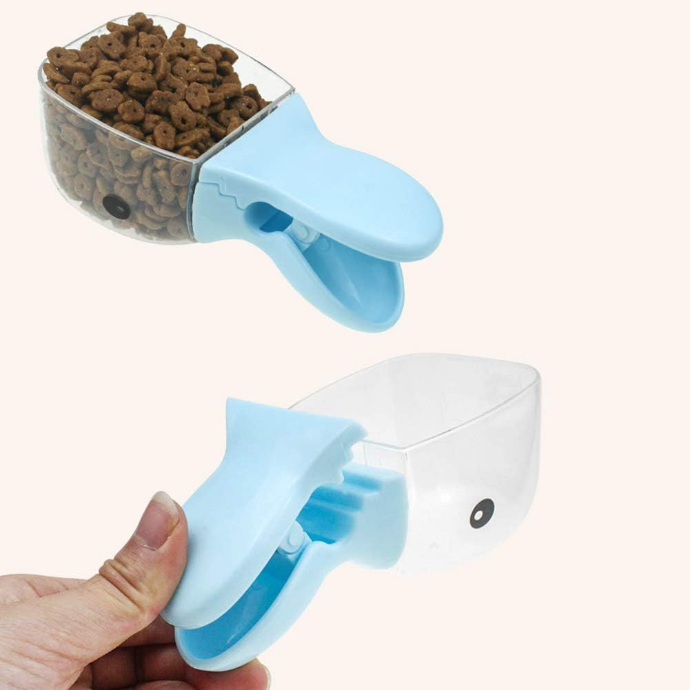 3-Piece Pet Food Scoop Set 2-in-1 Dog Cat Feeding Spoon with Food Bag Sealing Clip