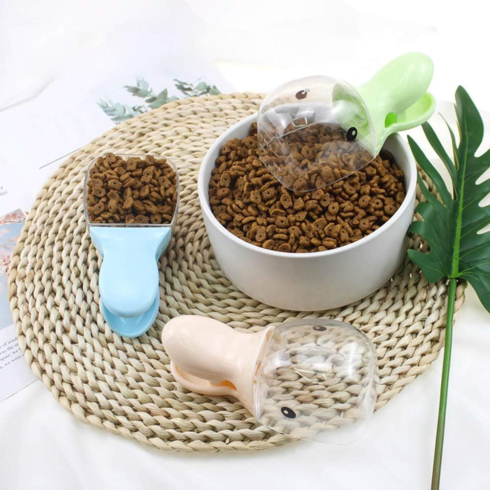 3-Piece Pet Food Scoop Set 2-in-1 Dog Cat Feeding Spoon with Food Bag Sealing Clip