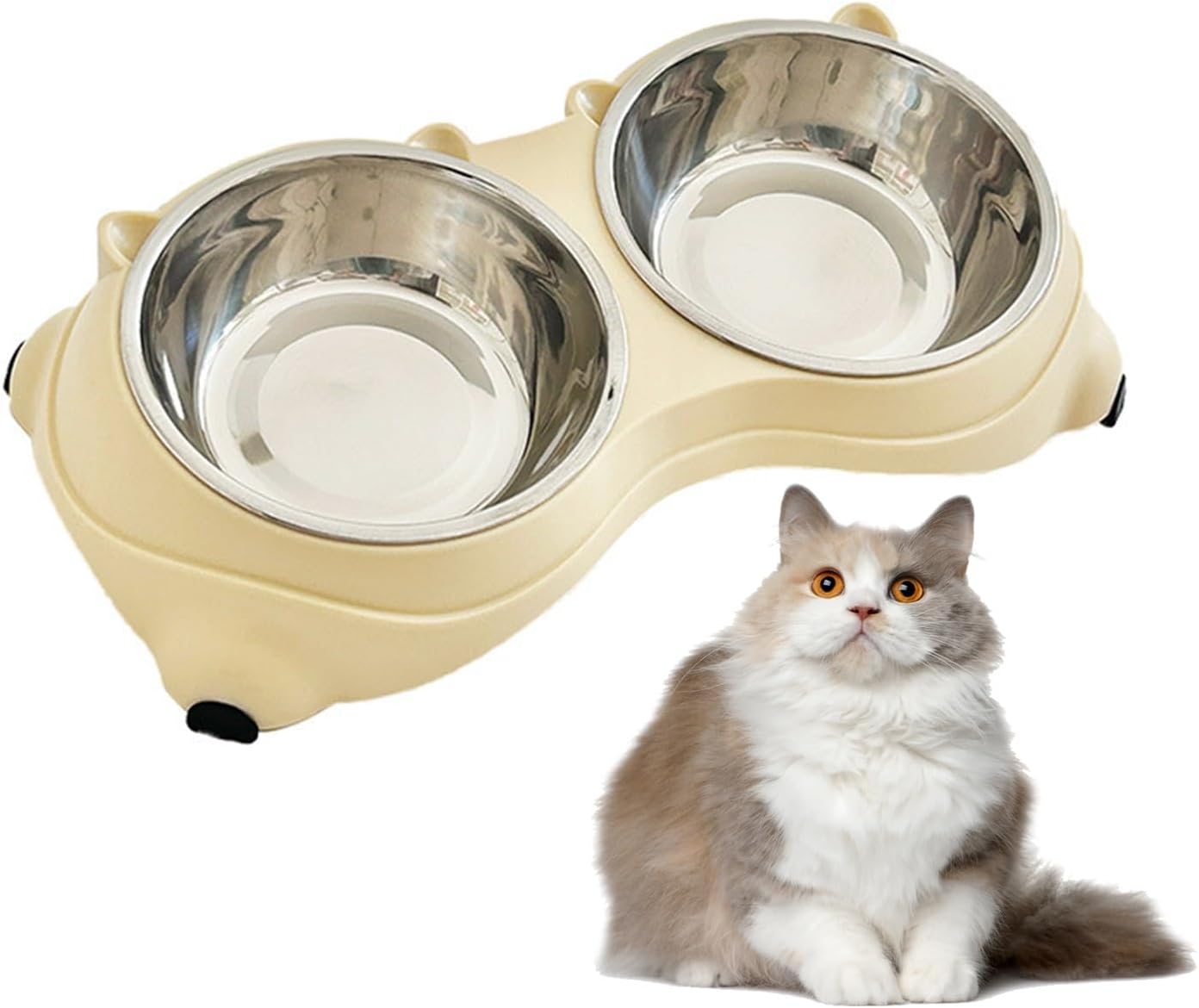 Cat Food Bowl - 1 Piece - Spillproof Pet Bowl - Double Layer Design for Cats