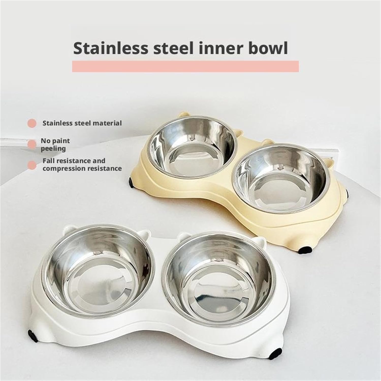 Cat Food Bowl - 1 Piece - Spillproof Pet Bowl - Double Layer Design for Cats