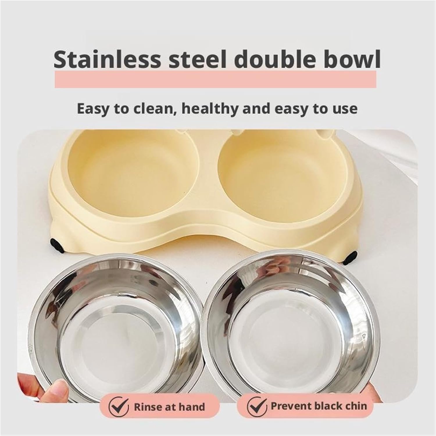 Cat Food Bowl - 1 Piece - Spillproof Pet Bowl - Double Layer Design for Cats