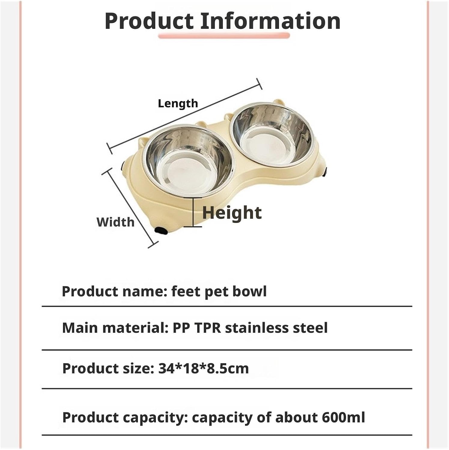 Cat Food Bowl - 1 Piece - Spillproof Pet Bowl - Double Layer Design for Cats