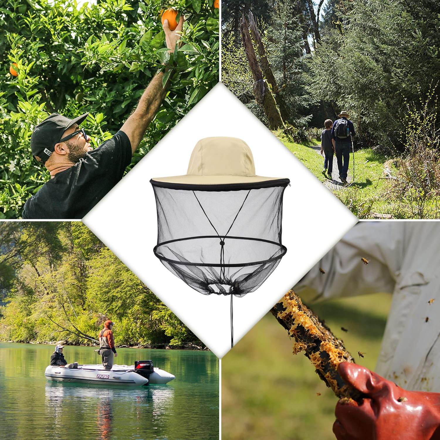 Protective Net with Removable Hidden Net Cover for Outdoor Fish and Gardening Use 1 Piece