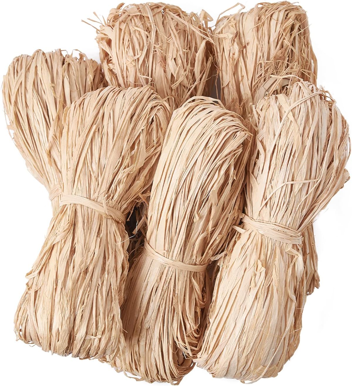 2 Pcs Natural Raffia Fibers 60g Biodegradable Craft Yarn for DIY Baskets Hats & Decorations