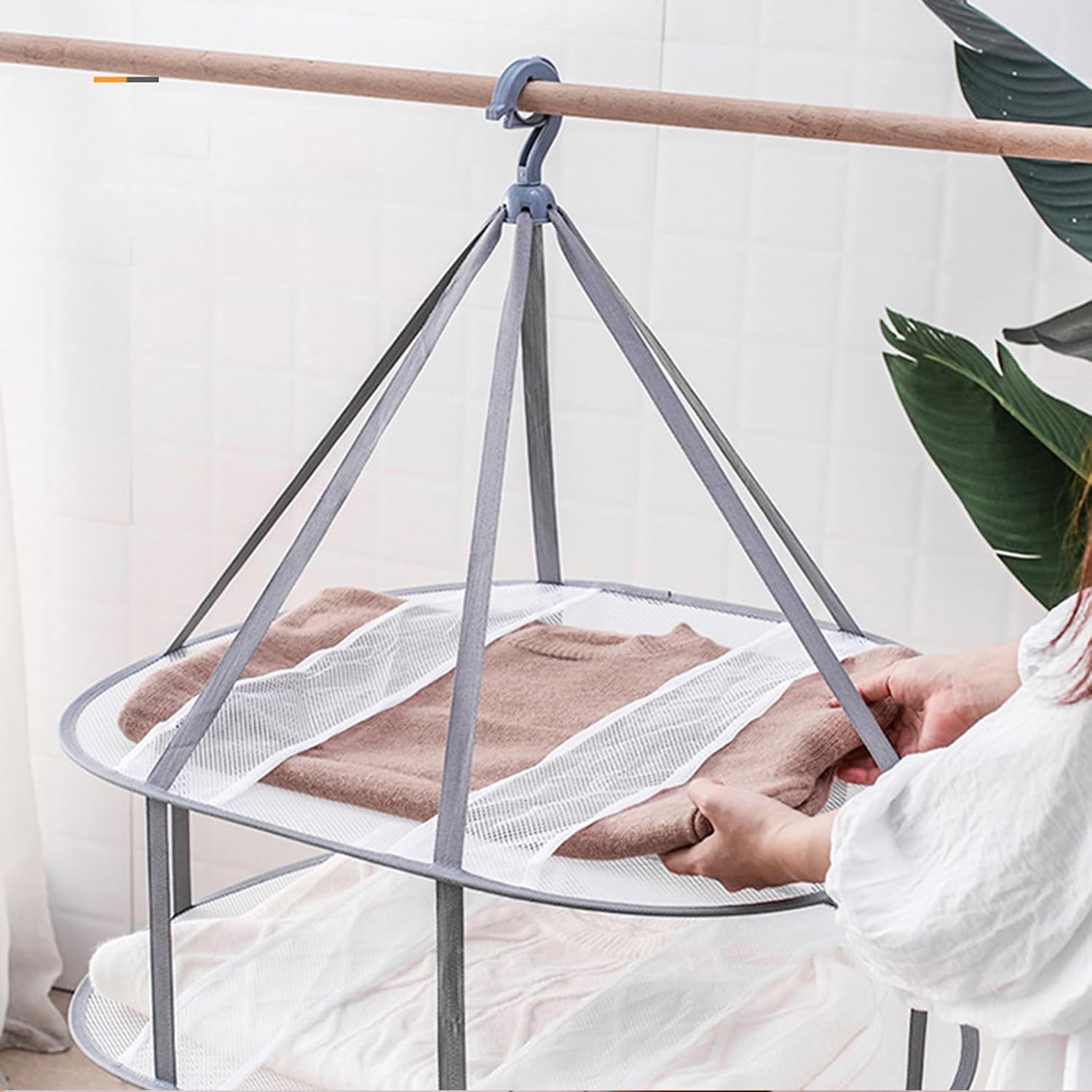 3-Tier Folding Clothes Drying Rack for Flat Drying Wool & Sweaters - Maintains Shape & Prevents Stretching - Space Saving Design