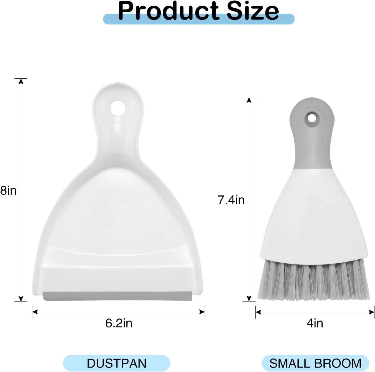 Compact Broom and Dustpan Set with Mini Hand Brush - Portable Cleaning Kit for Home Office Desks Keyboards Sofas Kitchens Pets and More