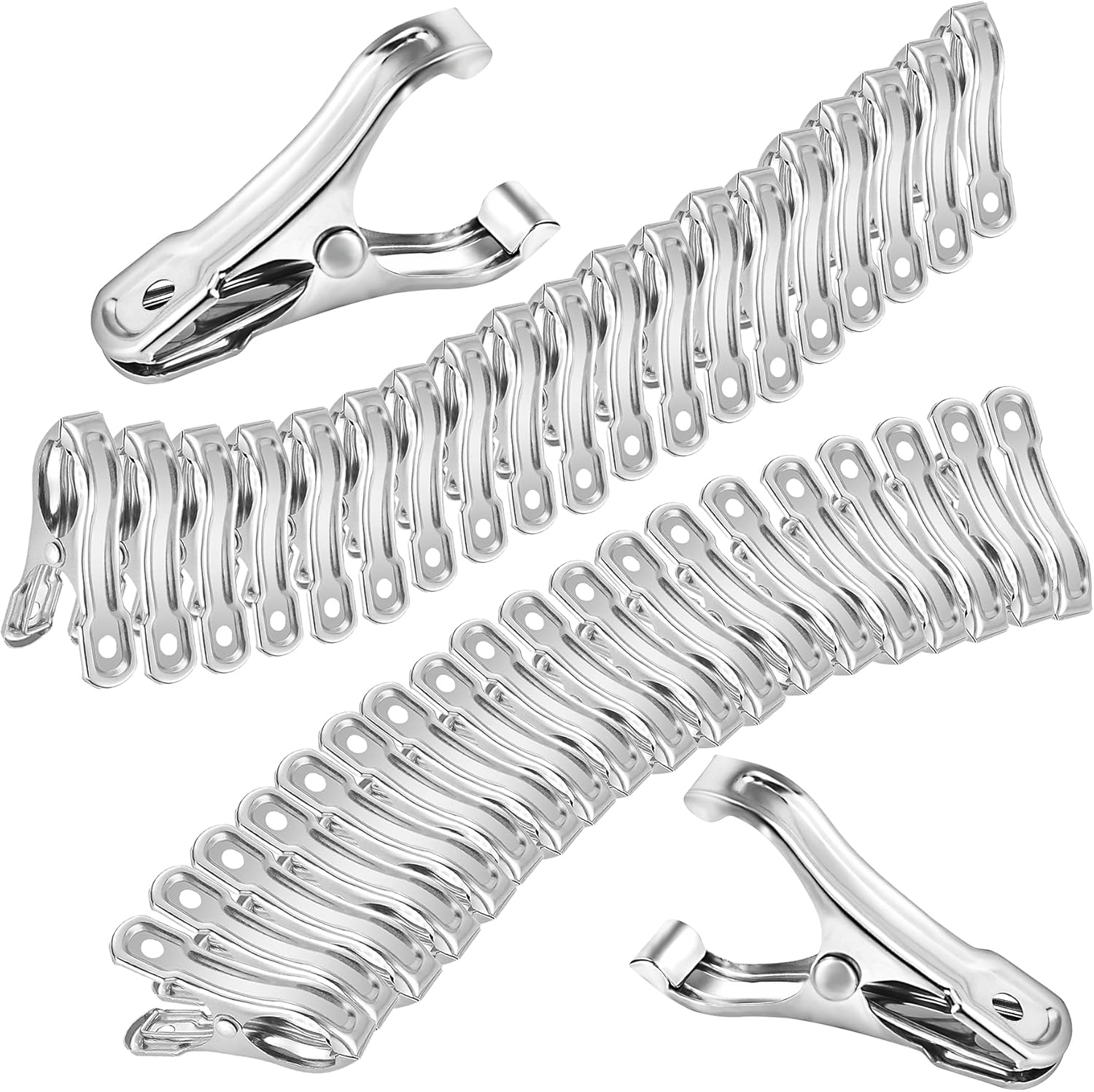 40 Pack Stainless Steel Plant Clips Strong Grip Garden Clamps for Greenhouse Netting Plant Support Greenhouse Accessories