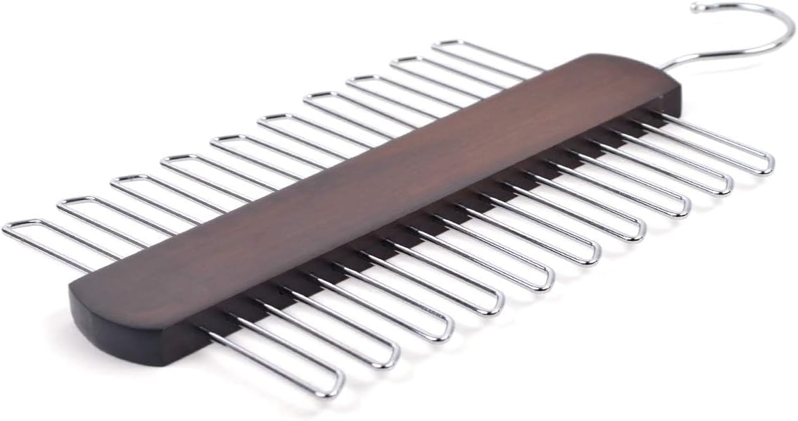 Wooden Belt and Scarf Hanger - Keep Wardrobe Organized & Tidy - Anti-Slip & Scratch-Resistant Storage - 1 Piece