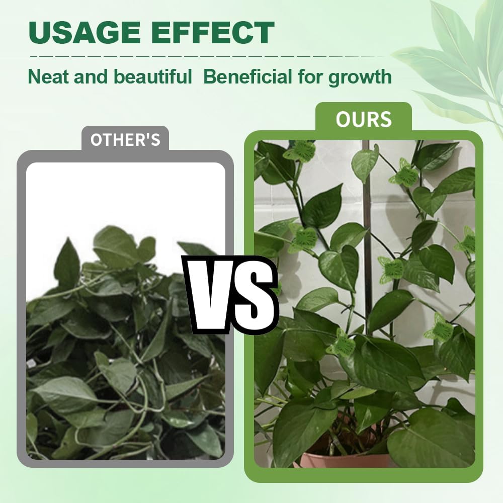 30 Green Butterfly Leaf Plant Clips Invisible Wall Plant Support Hooks Vinyl Cross Brackets for Indoor Outdoor Climbing Plants