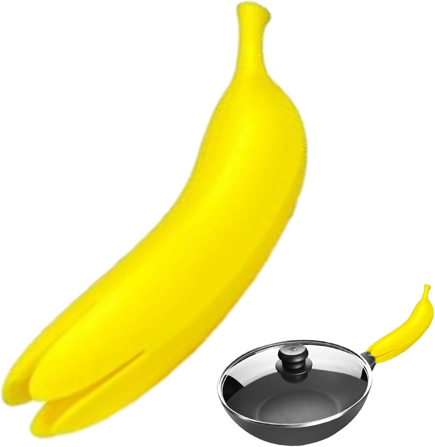 Yellow Banana Shaped Silicone Oven Mitts 1 Piece Heat Resistant Up to 240°C Scratch Resistant Suitable for Cast Iron Cookware Pans Dishwasher Safe