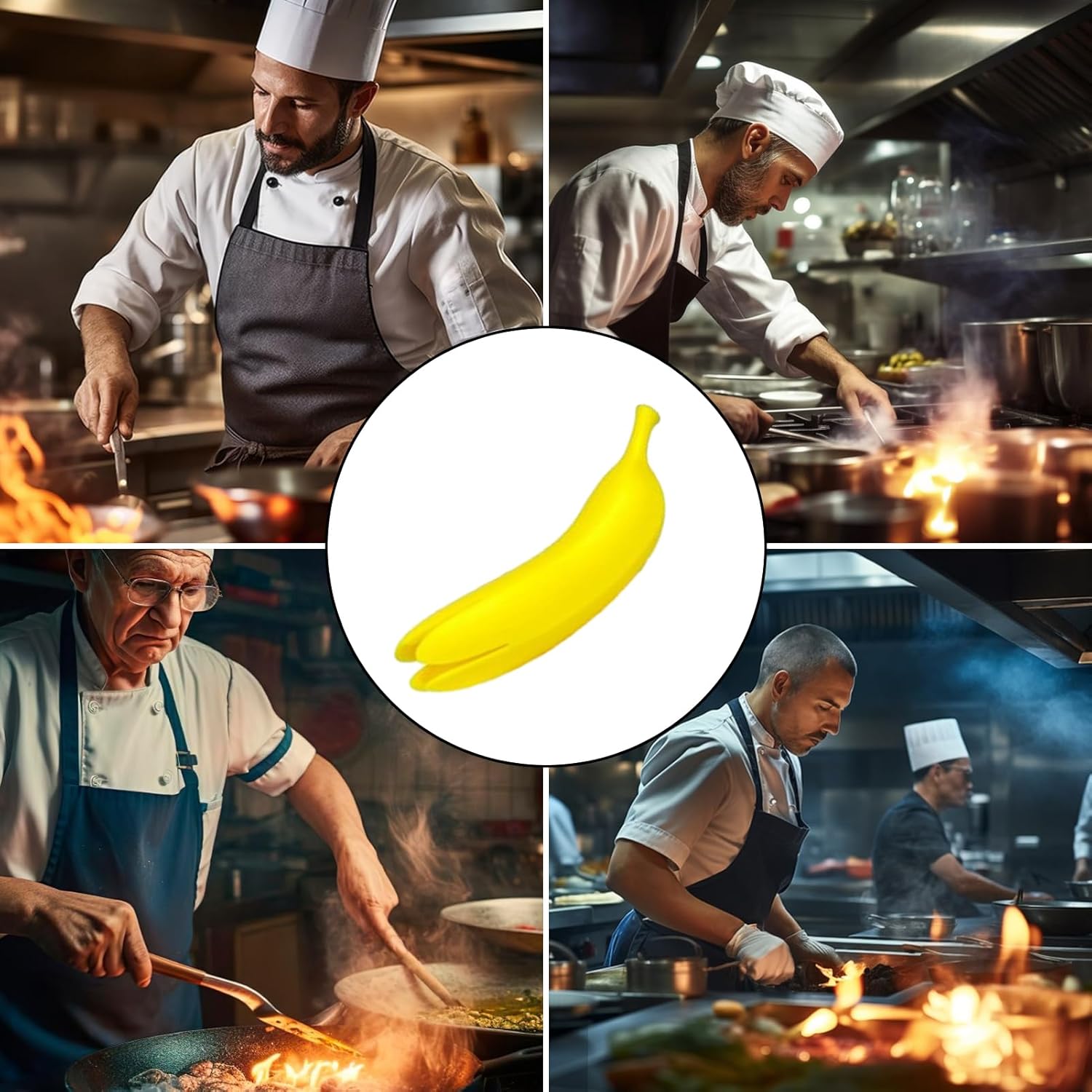 Yellow Banana Shaped Silicone Oven Mitts 1 Piece Heat Resistant Up to 240°C Scratch Resistant Suitable for Cast Iron Cookware Pans Dishwasher Safe