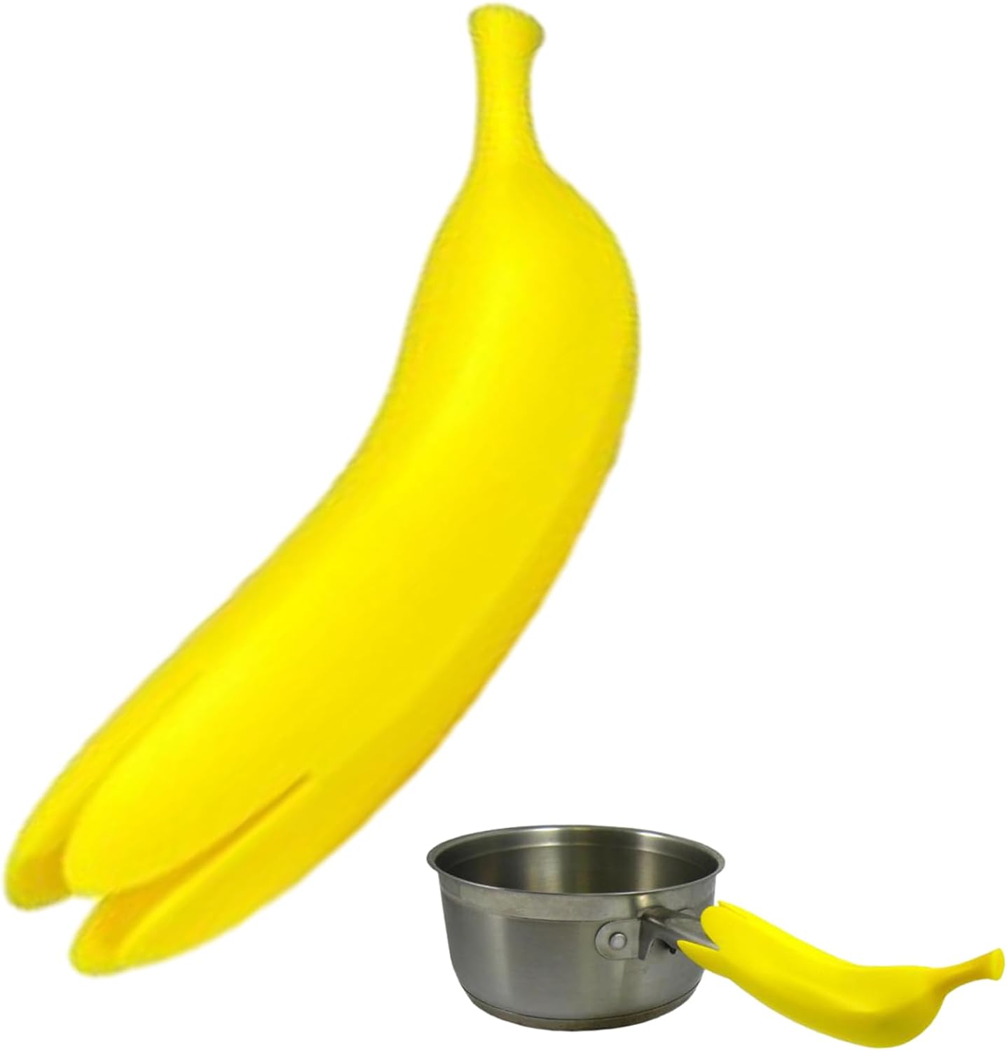 Yellow Banana Shaped Silicone Oven Mitts 1 Piece Heat Resistant Up to 240°C Scratch Resistant Suitable for Cast Iron Cookware Pans Dishwasher Safe