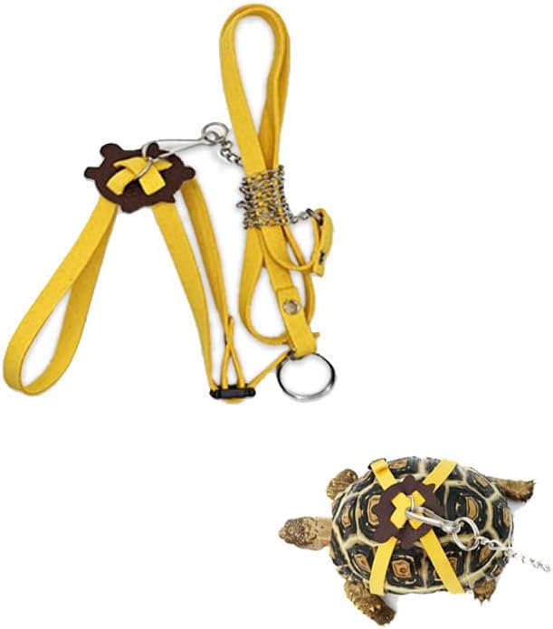 Yellow Turtle Harness Medium Size No Bell with Walking and Chest Straps Turtle Accessories for Turtles and Sea Turtles