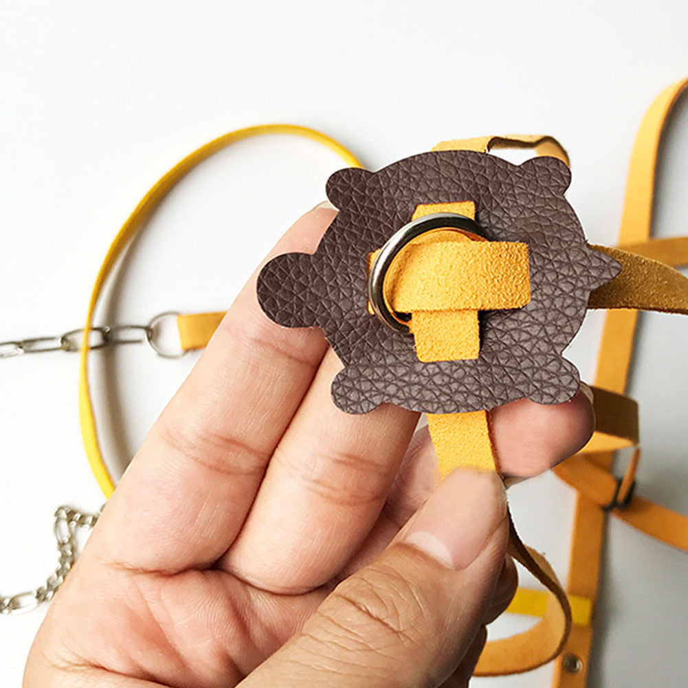 Yellow Turtle Harness Medium Size No Bell with Walking and Chest Straps Turtle Accessories for Turtles and Sea Turtles